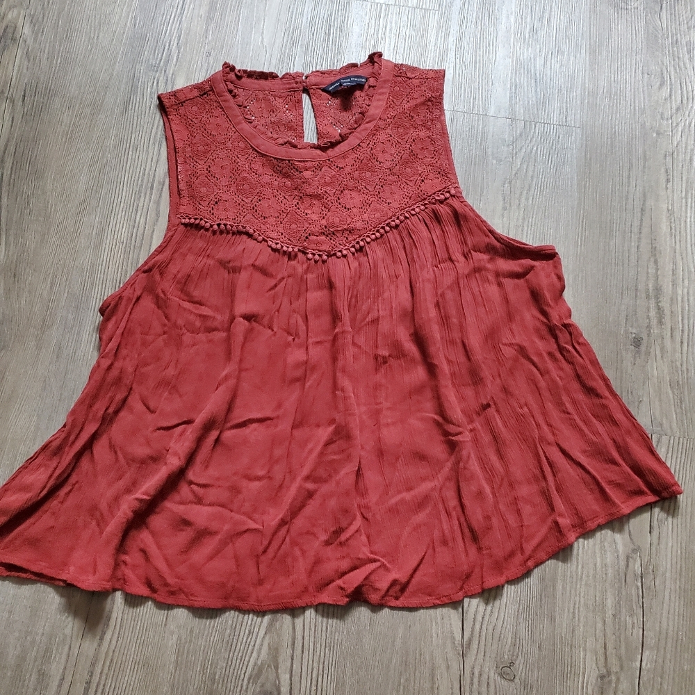 American Eagle Rust Sleeveless Top